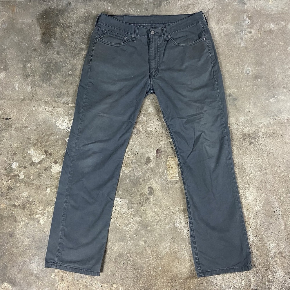 Levi's 514 Jeans Size 36x32 Gray Canvas Straight Fit Athletic Taper Fit Casual
